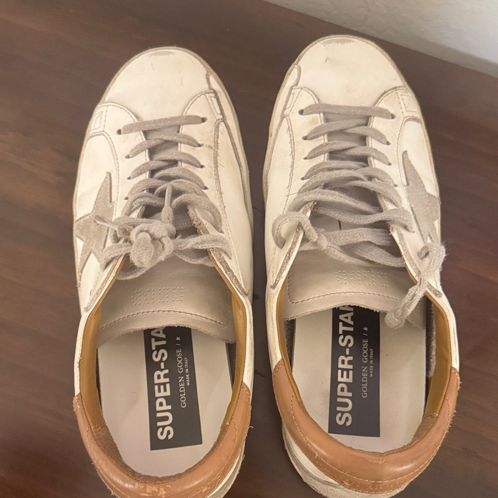 Golden Goose White and Tan Men's Sneakers - Picture 3 of 6